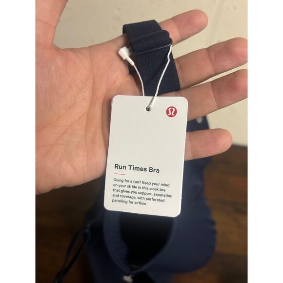 Lululemon Run Times Bra Navy Blue 38C | High Support Athletic Sports Bra NEW - Picture 8 of 9